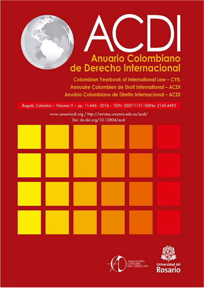 ACDI: Anuario Colombiano de Derecho Internacional 9
