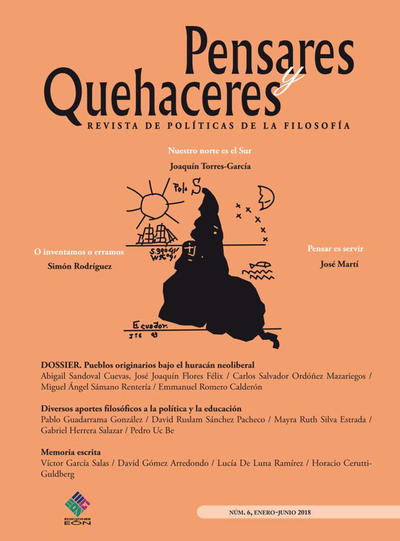 Pensares y quehaceres: revista de políticas de la filosofía. Novísima época (6)