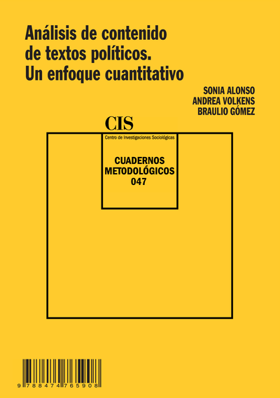 Análisis de contenido de textos políticos: un enfoque cuantitativo (Colección Cuadernos Metodológicos, 47)