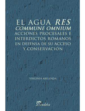 El agua res commune omnium: interdictos y acciones procesales romanas en defensa de su acceso y conservación