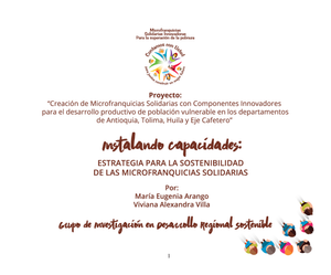 Instalando capacidades: estrategia para la sostenibilidad de las microfranquicias solidarias