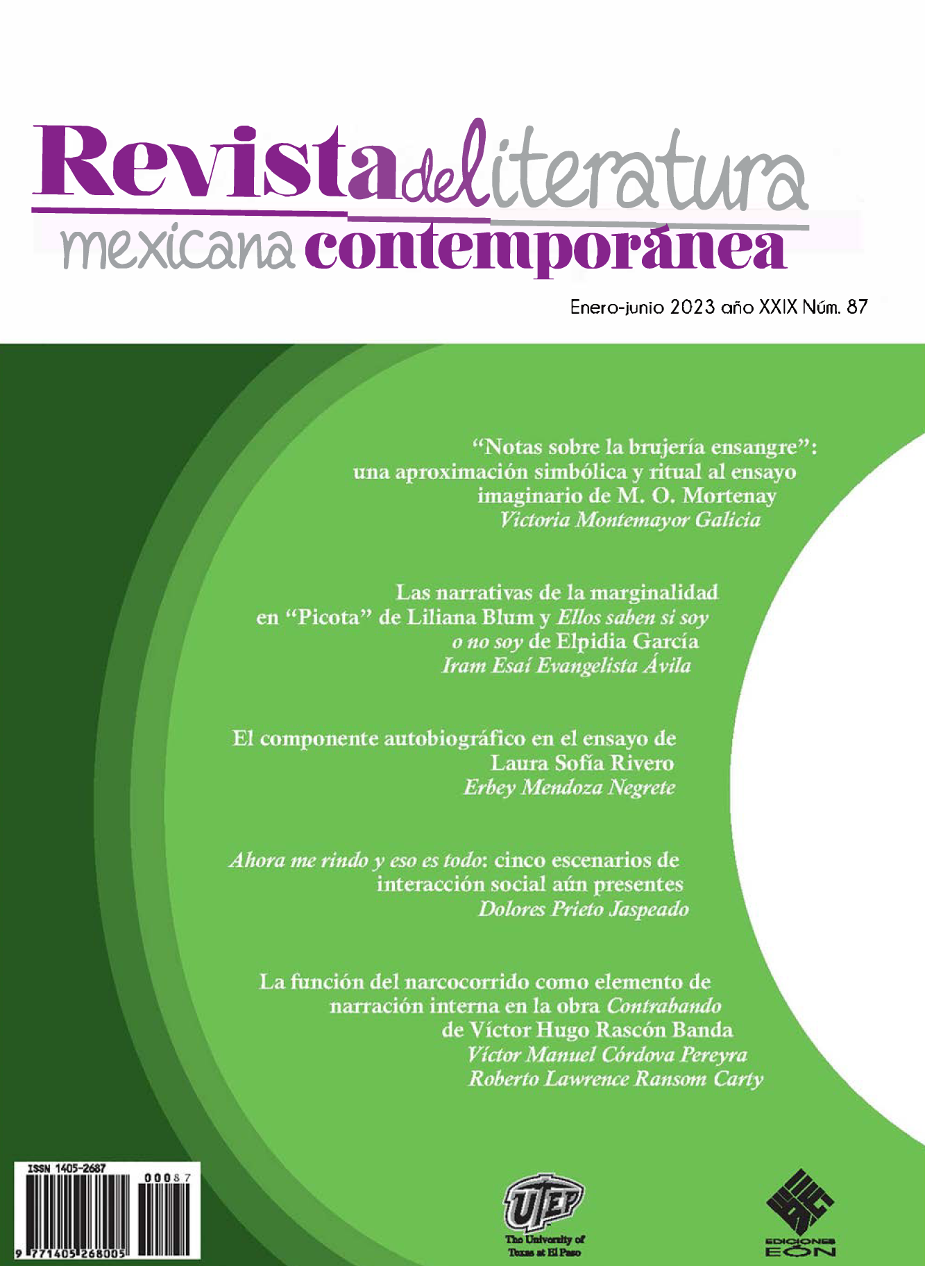 Revista del Literatura mexicana contemporánea (87)