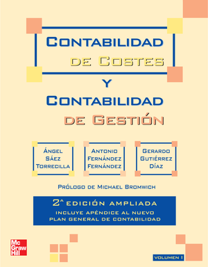 Contabilidad de costes y contabilidad de gestión. Volumen I