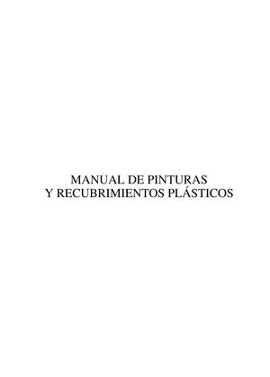 Manual de pinturas y recubrimientos plásticos