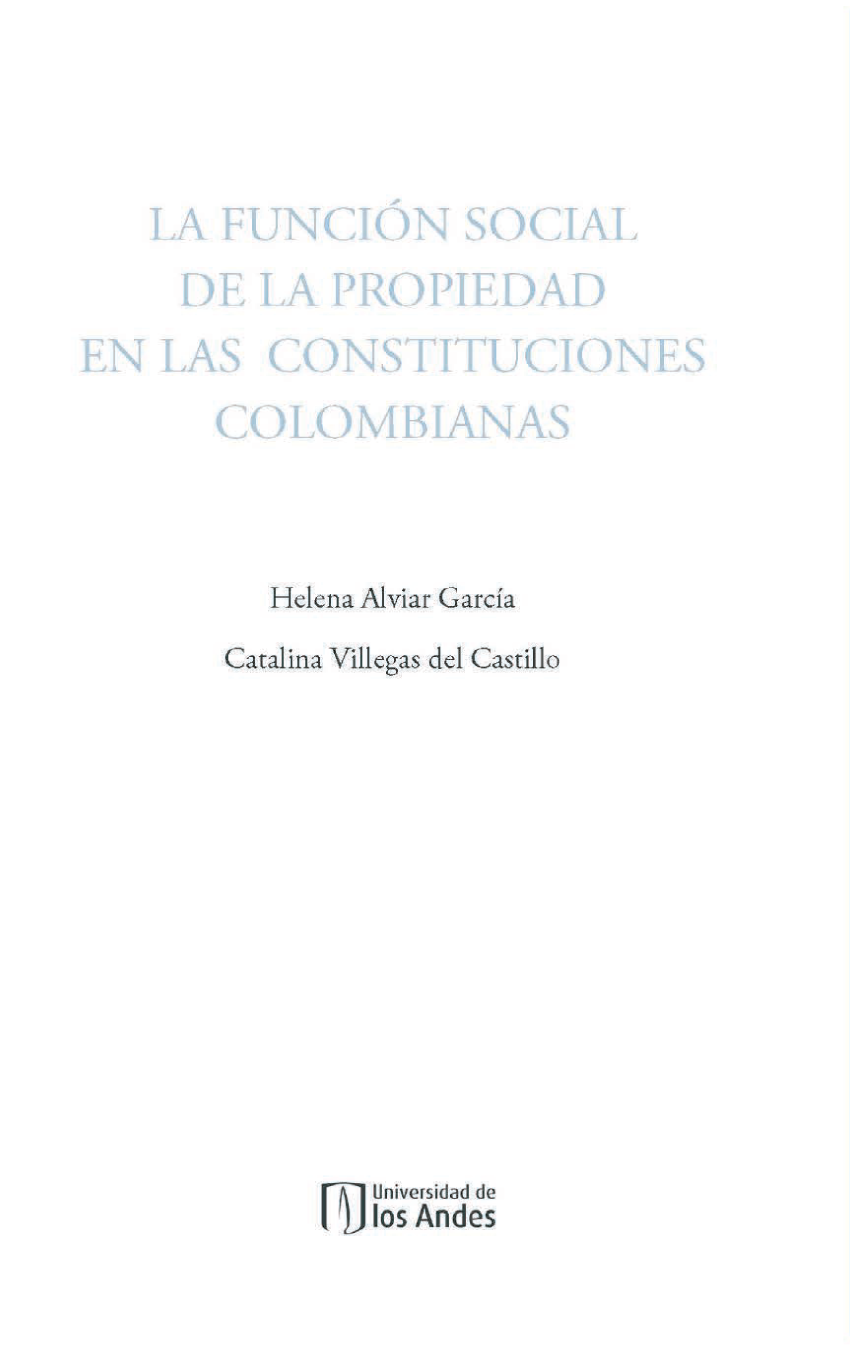 La función social de la propiedad en las constituciones colombianas